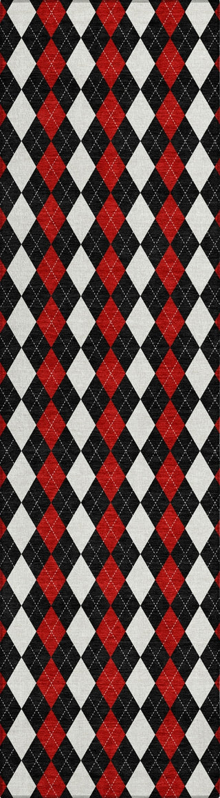 Piper Looms Chantille Christmas ACN1812 Black Machine Washable Area Rug Runner Main Image