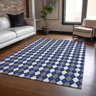 Piper Looms Chantille Christmas ACN1812 Navy Machine Washable Area Rug Lifestyle Image Feature