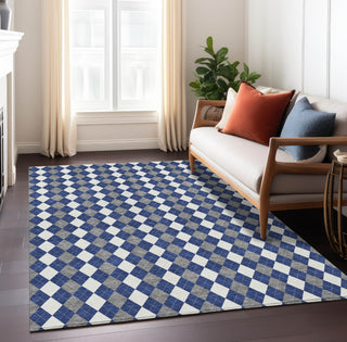 Piper Looms Chantille Christmas ACN1812 Navy Machine Washable Area Rug Lifestyle Image Feature