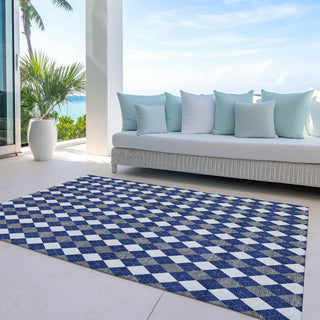 Piper Looms Chantille Christmas ACN1812 Navy Machine Washable Area Rug Outdoor Lifestyle Image Feature