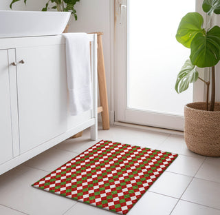 Piper Looms Chantille Christmas ACN1812 Red Machine Washable Area Rug Scatter Lifestyle Image Feature