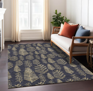 Piper Looms Chantille Christmas ACN1813 Black Machine Washable Area Rug Lifestyle Image Feature