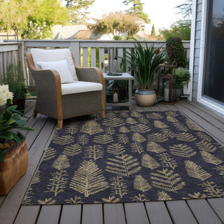 Piper Looms Chantille Christmas ACN1813 Black Machine Washable Area Rug Outdoor Lifestyle Image Feature