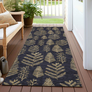 Piper Looms Chantille Christmas ACN1813 Black Machine Washable Area Rug Runner Outdoor Lifestyle Image Feature