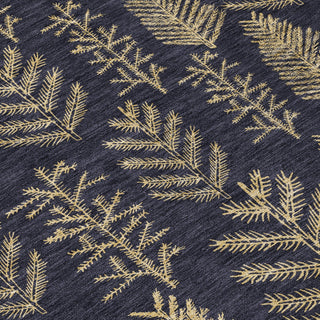Piper Looms Chantille Christmas ACN1813 Black Machine Washable Area Rug Swatch Image