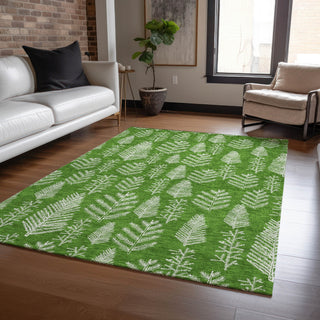 Piper Looms Chantille Christmas ACN1813 Green Machine Washable Area Rug Lifestyle Image Feature