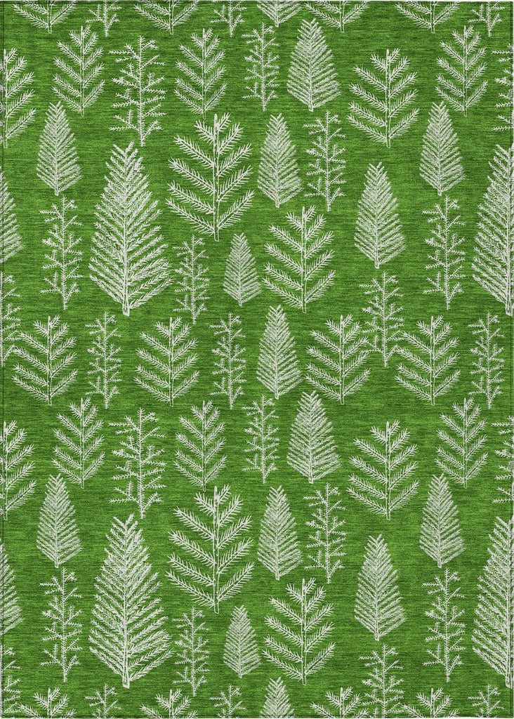 Piper Looms Chantille Christmas ACN1813 Green Machine Washable Area Rug main image