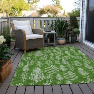 Piper Looms Chantille Christmas ACN1813 Green Machine Washable Area Rug Outdoor Lifestyle Image Feature