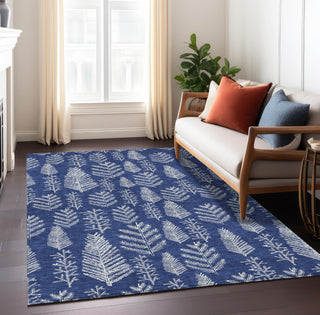 Piper Looms Chantille Christmas ACN1813 Navy Machine Washable Area Rug Lifestyle Image Feature