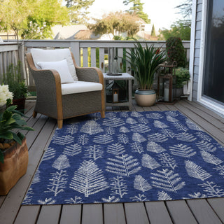 Piper Looms Chantille Christmas ACN1813 Navy Machine Washable Area Rug Outdoor Lifestyle Image Feature