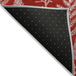 Piper Looms Chantille Christmas ACN1813 Red Machine Washable Area Rug Backing Image