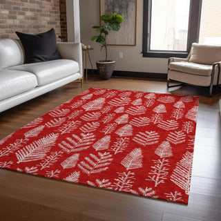 Piper Looms Chantille Christmas ACN1813 Red Machine Washable Area Rug Lifestyle Image Feature