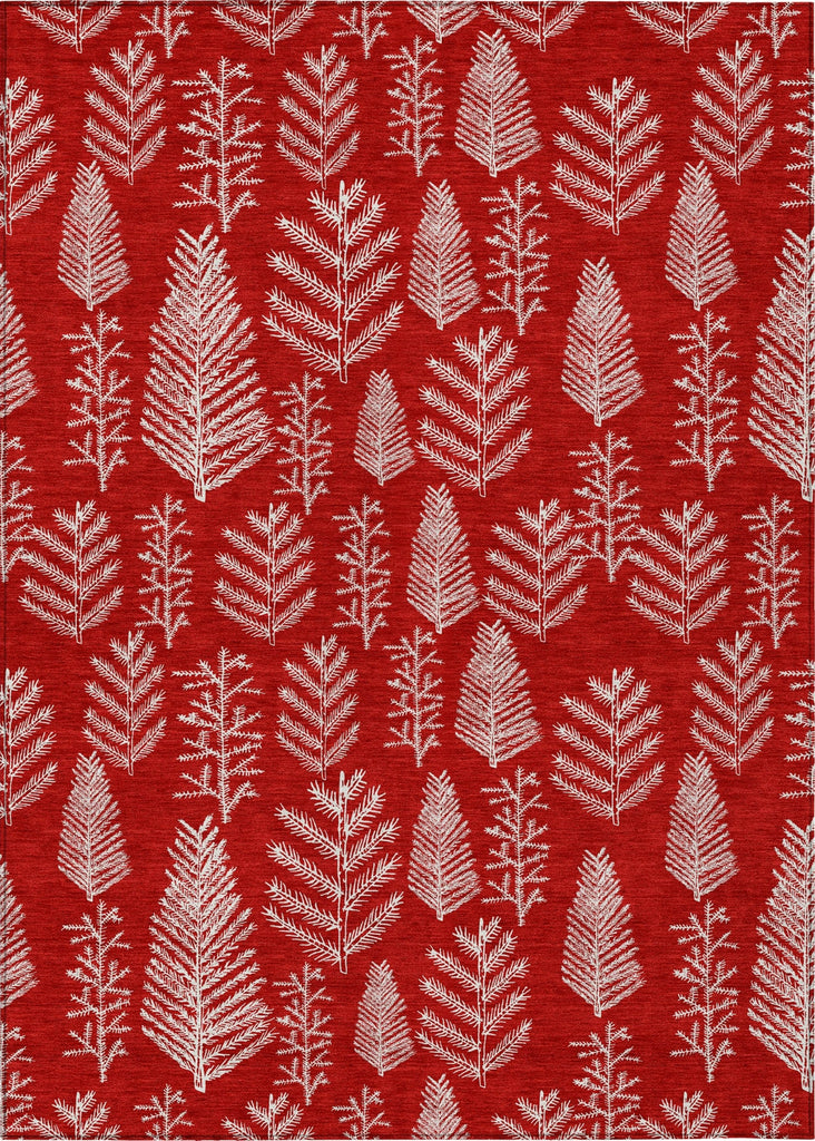 Piper Looms Chantille Christmas ACN1813 Red Machine Washable Area Rug main image