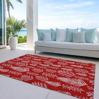 Piper Looms Chantille Christmas ACN1813 Red Machine Washable Area Rug Outdoor Lifestyle Image Feature