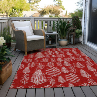 Piper Looms Chantille Christmas ACN1813 Red Machine Washable Area Rug Outdoor Lifestyle Image Feature