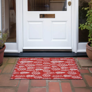 Piper Looms Chantille Christmas ACN1813 Red Machine Washable Area Rug Scatter Outdoor Lifestyle Image Feature