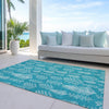 Piper Looms Chantille Christmas ACN1813 Teal Machine Washable Area Rug Outdoor Lifestyle Image Feature
