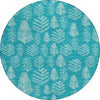 Piper Looms Chantille Christmas ACN1813 Teal Machine Washable Area Rug Round Main Image