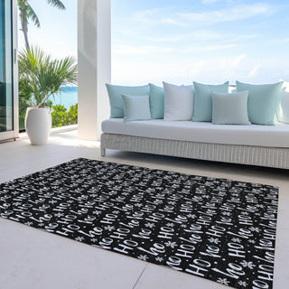 Piper Looms Chantille Christmas ACN1814 Black Machine Washable Area Rug Outdoor Lifestyle Image Feature