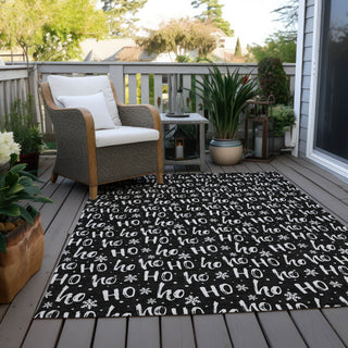 Piper Looms Chantille Christmas ACN1814 Black Machine Washable Area Rug Outdoor Lifestyle Image Feature