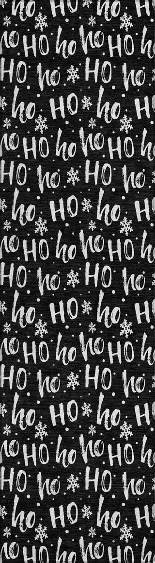 Piper Looms Chantille Christmas ACN1814 Black Machine Washable Area Rug Runner Main Image