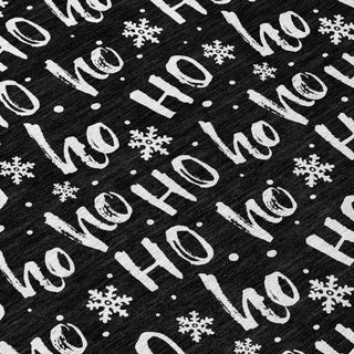 Piper Looms Chantille Christmas ACN1814 Black Machine Washable Area Rug Swatch Image
