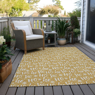 Piper Looms Chantille Christmas ACN1814 Gold Machine Washable Area Rug Outdoor Lifestyle Image Feature
