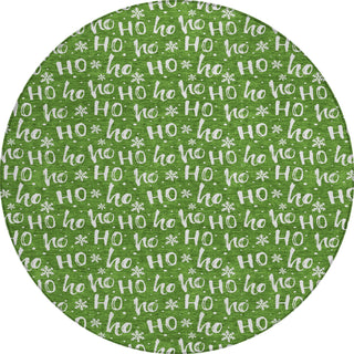 Piper Looms Chantille Christmas ACN1814 Green Machine Washable Area Rug Round Main Image