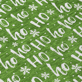 Piper Looms Chantille Christmas ACN1814 Green Machine Washable Area Rug Swatch Image