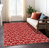 Piper Looms Chantille Christmas ACN1814 Red Machine Washable Area Rug Lifestyle Image Feature