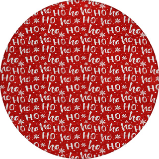Piper Looms Chantille Christmas ACN1814 Red Machine Washable Area Rug Round Main Image