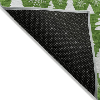 Piper Looms Chantille Christmas ACN1815 Emerald Machine Washable Area Rug Backing Image
