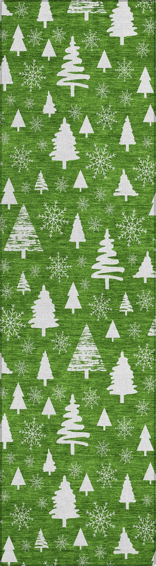 Piper Looms Chantille Christmas ACN1815 Emerald Machine Washable Area Rug Runner Main Image