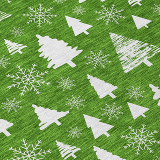 Piper Looms Chantille Christmas ACN1815 Emerald Machine Washable Area Rug Swatch Image