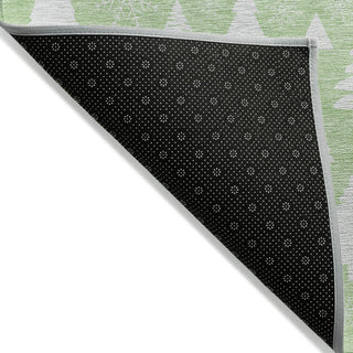 Piper Looms Chantille Christmas ACN1815 Mint Machine Washable Area Rug Backing Image