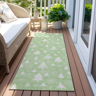 Piper Looms Chantille Christmas ACN1815 Mint Machine Washable Area Rug Runner Outdoor Lifestyle Image Feature