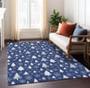Piper Looms Chantille Christmas ACN1815 Navy Machine Washable Area Rug Lifestyle Image Feature