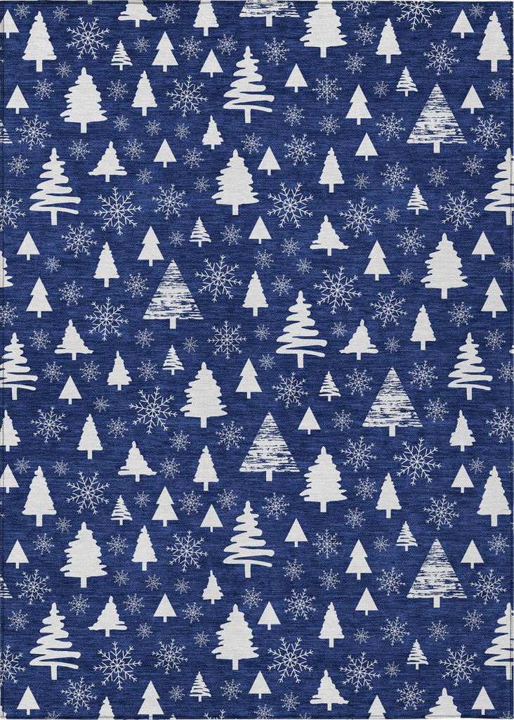 Piper Looms Chantille Christmas ACN1815 Navy Machine Washable Area Rug main image
