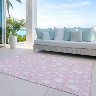 Piper Looms Chantille Christmas ACN1815 Pink Machine Washable Area Rug Outdoor Lifestyle Image Feature