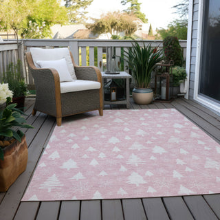 Piper Looms Chantille Christmas ACN1815 Pink Machine Washable Area Rug Outdoor Lifestyle Image Feature