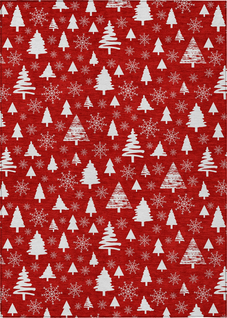 Piper Looms Chantille Christmas ACN1815 Red Machine Washable Area Rug main image