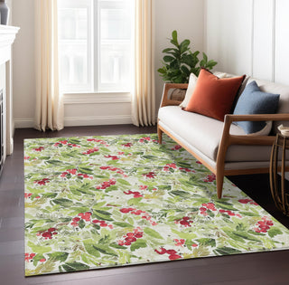 Piper Looms Chantille Christmas ACN1816 Aloe Machine Washable Area Rug Lifestyle Image Feature