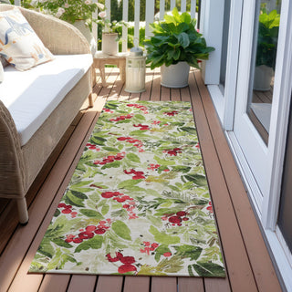 Piper Looms Chantille Christmas ACN1816 Aloe Machine Washable Area Rug Runner Outdoor Lifestyle Image Feature