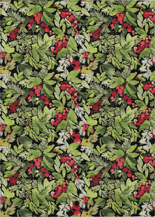 Piper Looms Chantille Christmas ACN1816 Black Machine Washable Area Rug main image