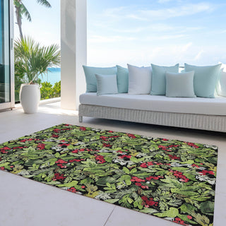 Piper Looms Chantille Christmas ACN1816 Black Machine Washable Area Rug Outdoor Lifestyle Image Feature