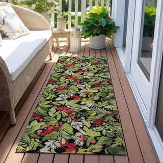 Piper Looms Chantille Christmas ACN1816 Black Machine Washable Area Rug Runner Outdoor Lifestyle Image Feature