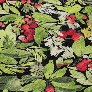 Piper Looms Chantille Christmas ACN1816 Black Machine Washable Area Rug Swatch Image