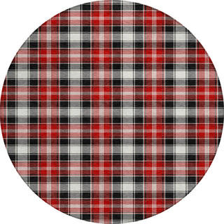 Piper Looms Chantille Christmas ACN1817 Black Machine Washable Area Rug Round Main Image