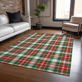 Piper Looms Chantille Christmas ACN1817 Emerald Machine Washable Area Rug Lifestyle Image Feature