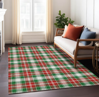 Piper Looms Chantille Christmas ACN1817 Emerald Machine Washable Area Rug Lifestyle Image Feature